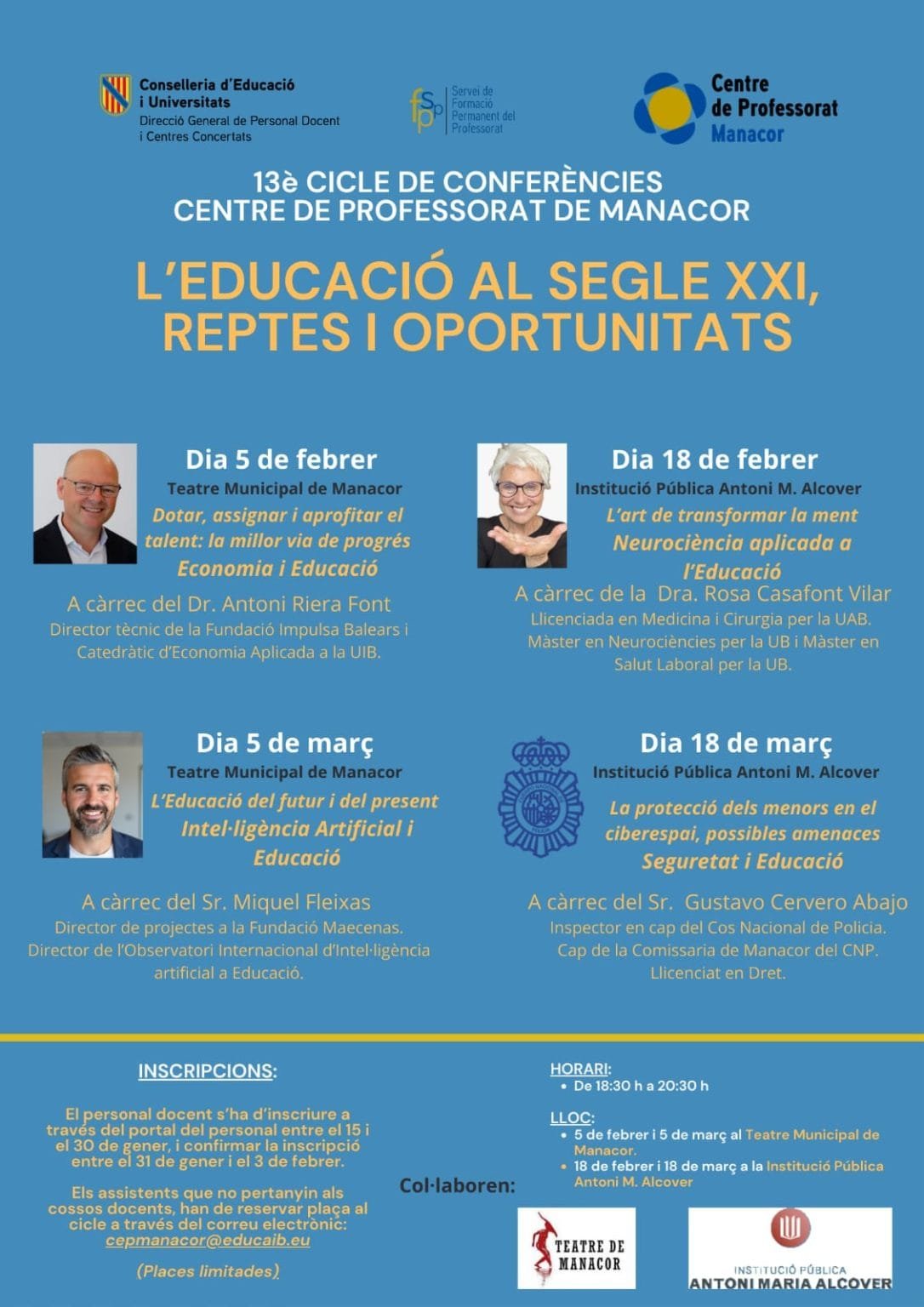 Ciclo de conferencias en Manacor: "La educación en el siglo XXI, retos ...
