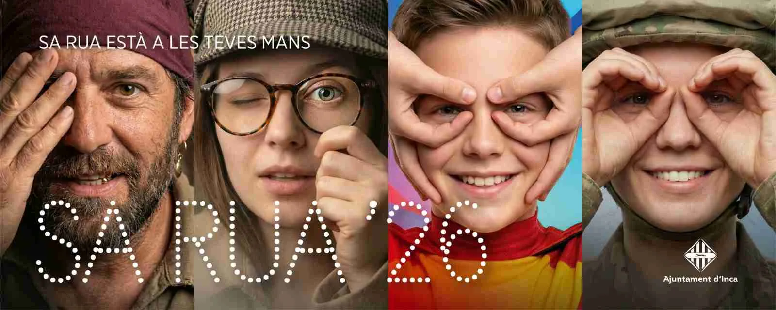 Composición de los cuatro carteles oficiales de Sa Rua 2026 en Inca