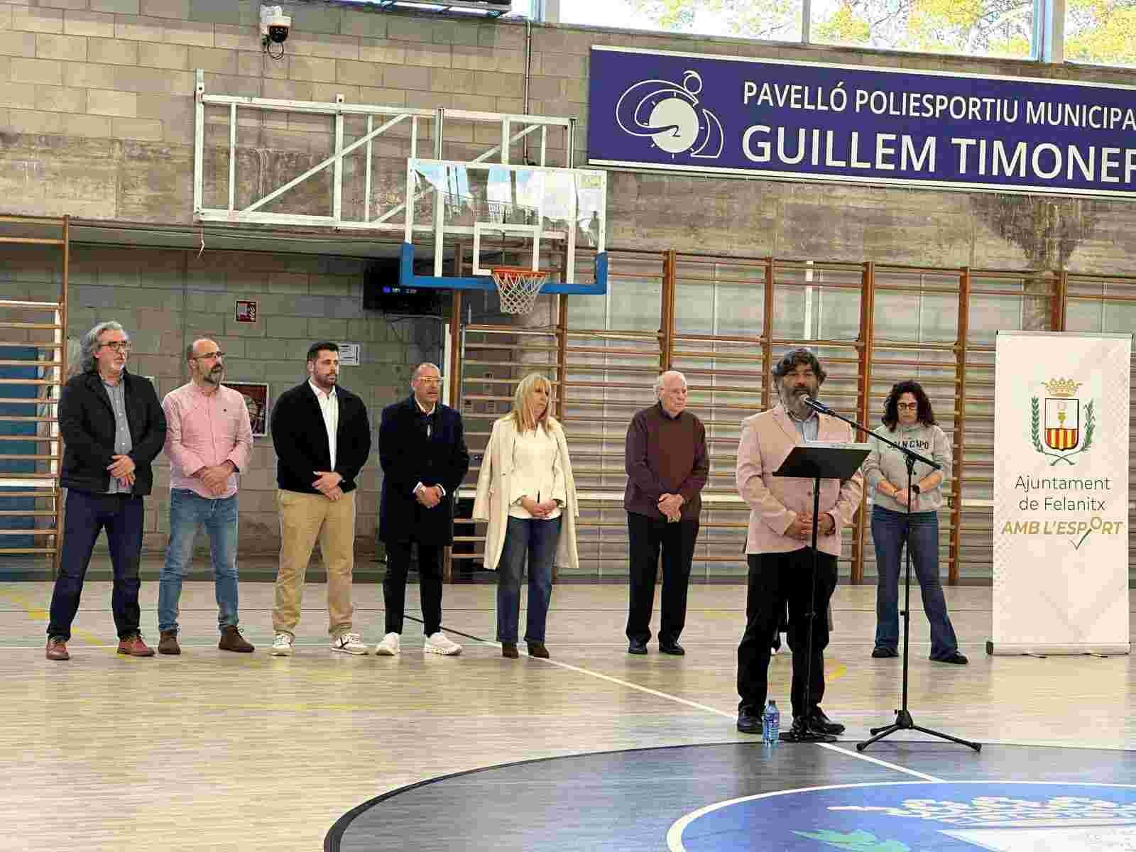 Acto de inauguración de las reformas en el Pabellón Polideportivo Municipal Guillem Timoner de Felanitx