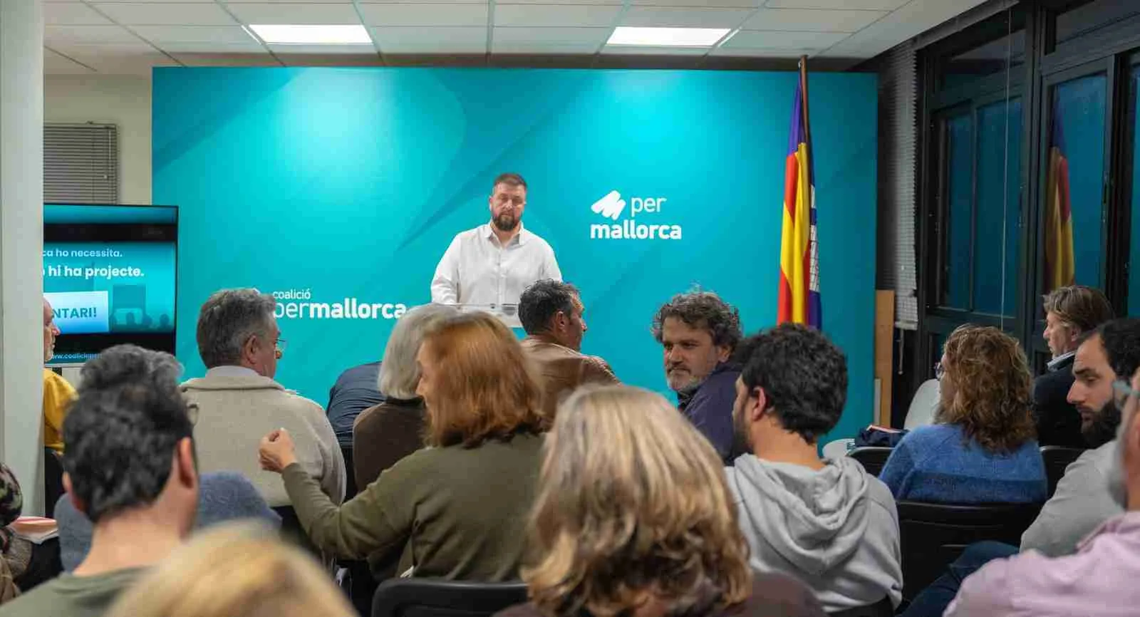 Joan Serra en el Consell Polític de Coalició PER MALLORCA en Palma