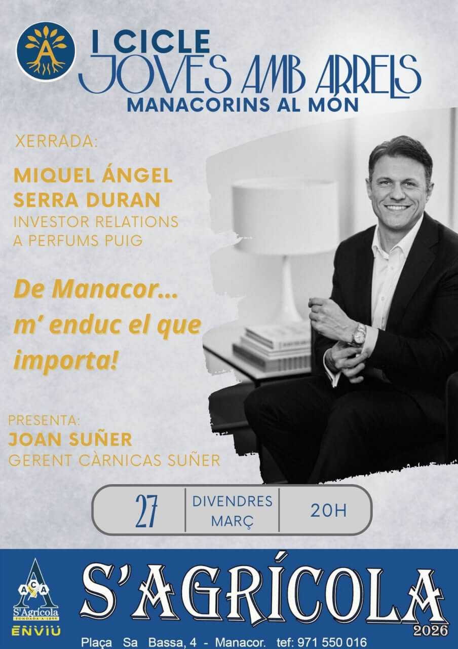 Cartel informativo del I Ciclo Joves amb Arrels con la fotografía de Miquel Àngel Serra Duran y los detalles del evento