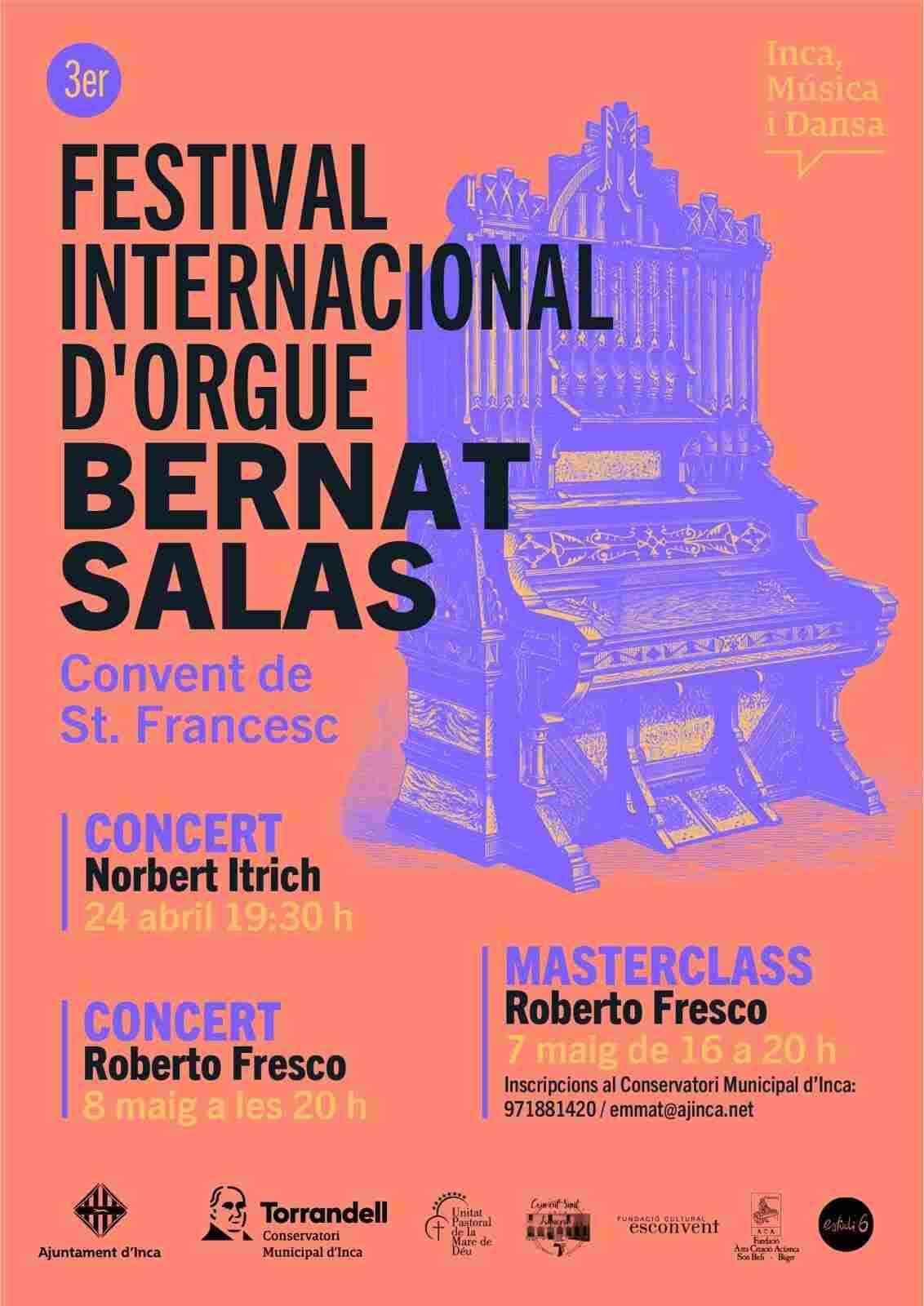 Cartel con las fechas de los conciertos de Norbert Itrich y Roberto Fresco en Inca