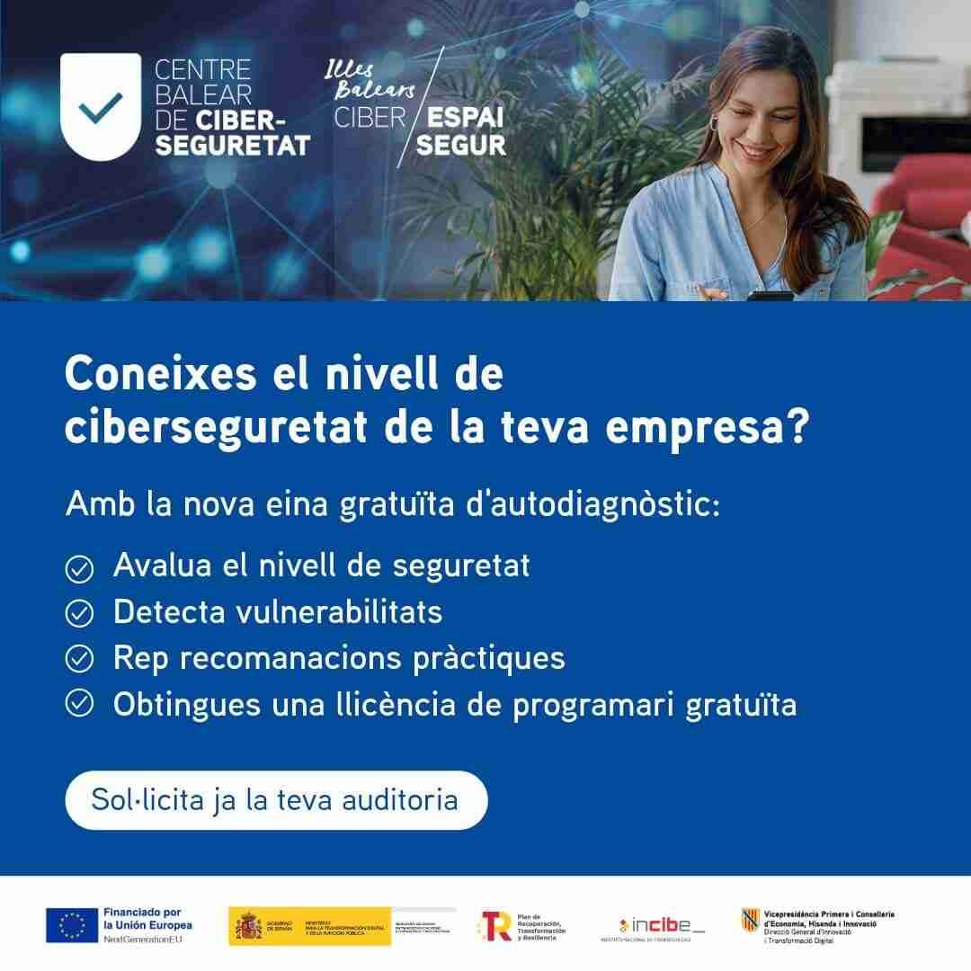 Infografía del Centre Balear de Ciberseguretat sobre el servicio de auditoría gratuita para empresas