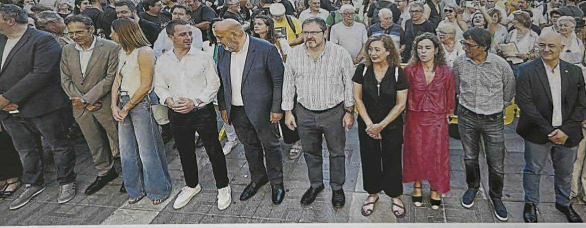 Francina Armengol junto a representantes de partidos de Mallorca y de la OCB en el centenario de La Balanguera