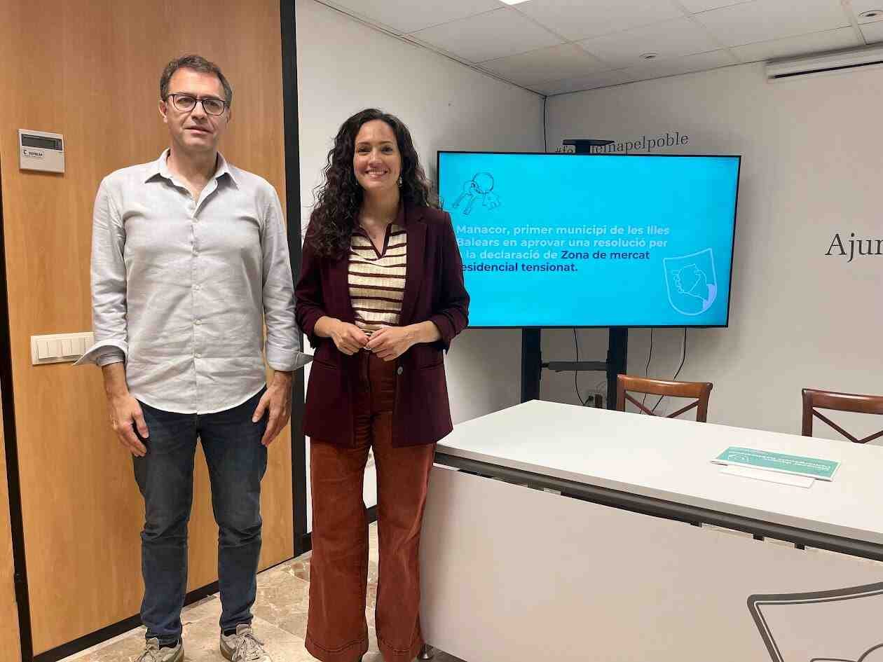Miquel Oliver y Núria Hinojosa presentan la resolución de zona tensionada en Manacor