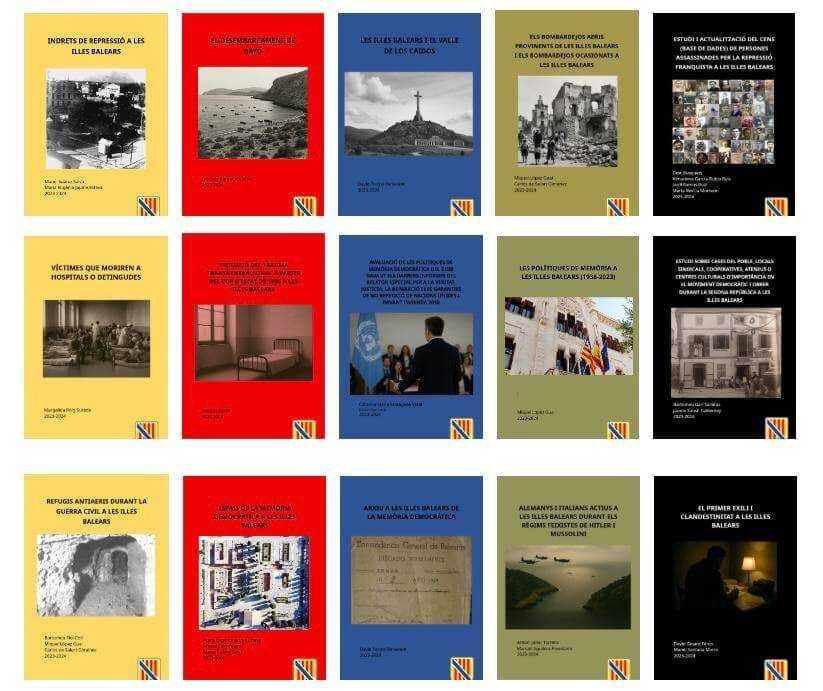 Portadas de los trabajos publicados por el Govern Balear