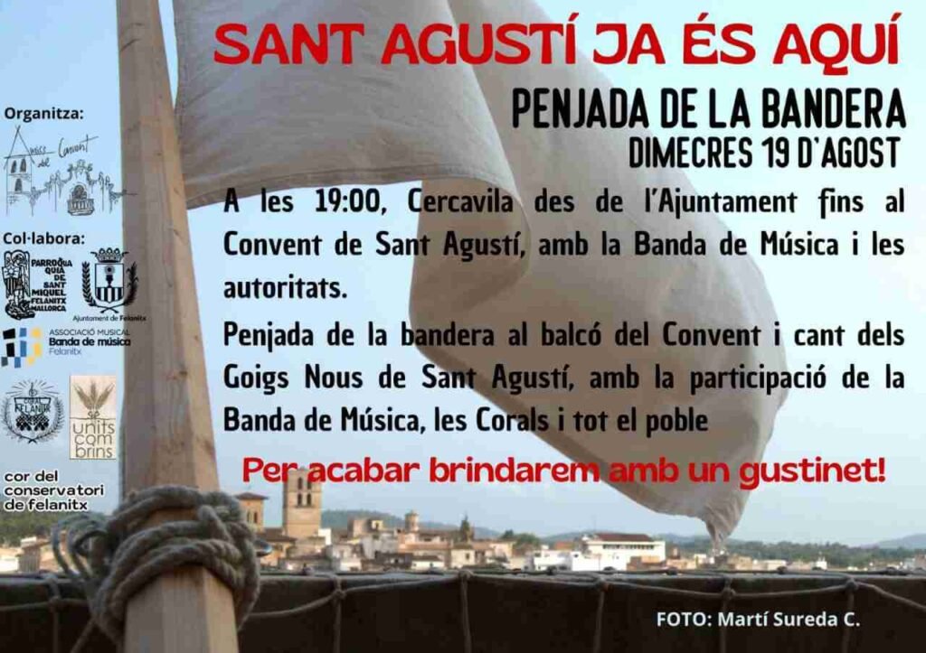Cartel informativo del acto de la Penjada de Bandera en el Convento de Felanitx