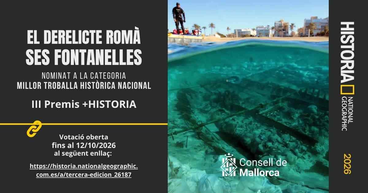 Cartel promocional del pecio de Ses Fontanelles nominado a los Premios Historia de National Geographic