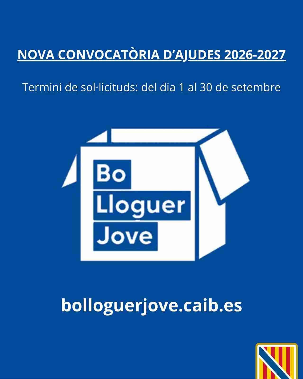 Cartel promocional de la nueva convocatoria de ayudas del Bono alquiler joven para 2026 y 2027