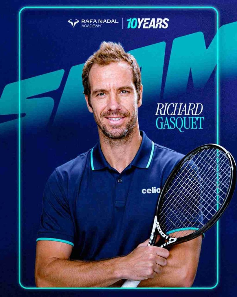 Cartel oficial de Richard Gasquet para el décimo aniversario de la Rafa Nadal Academy