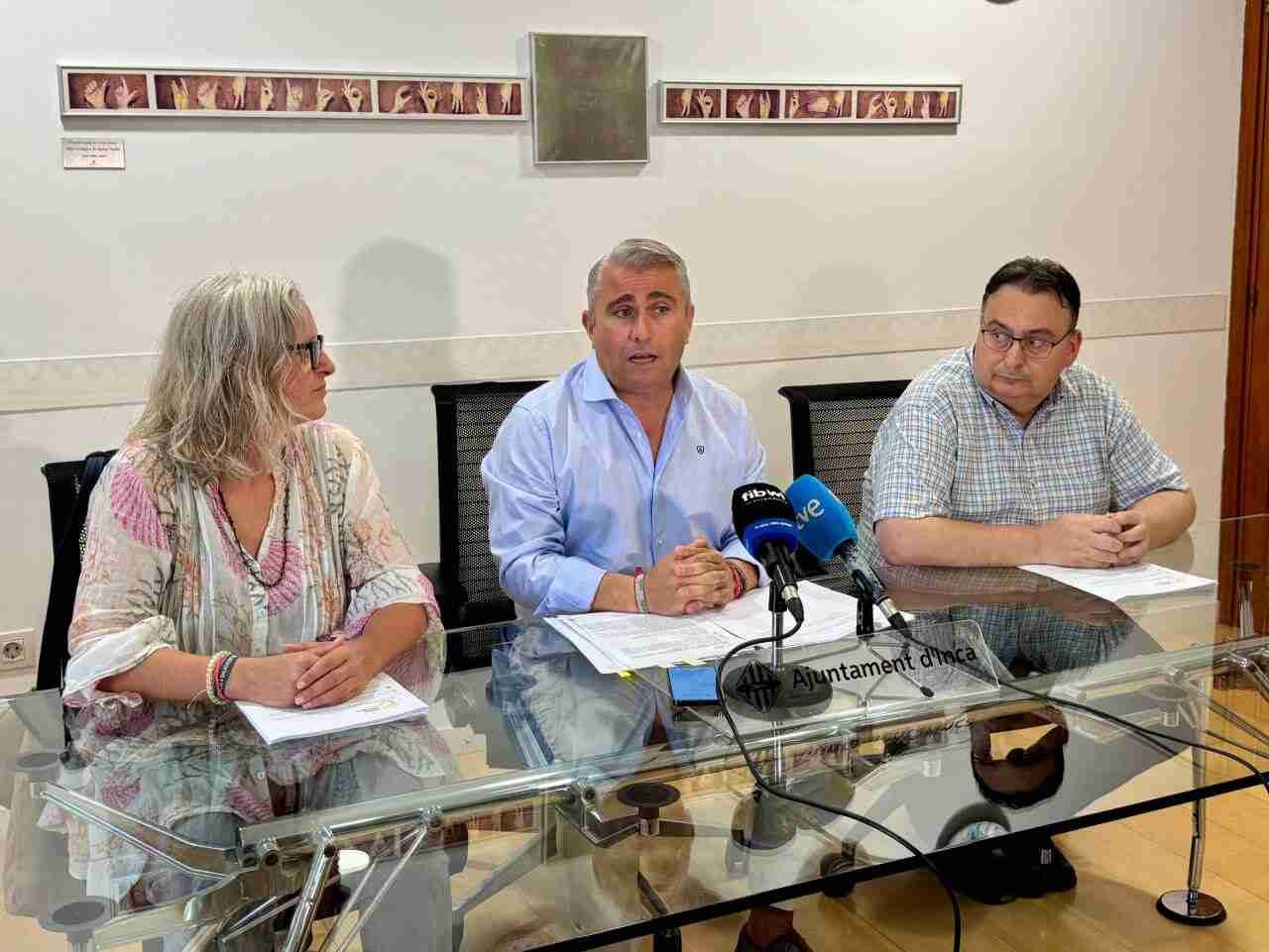 Rueda de prensa en Inca con Alice Weber, Virgilio Moreno y Andreu Caballero