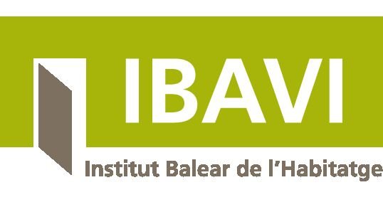 Logotipo del Instituto Balear de la Vivienda IBAVI con puerta abierta y fondo verde