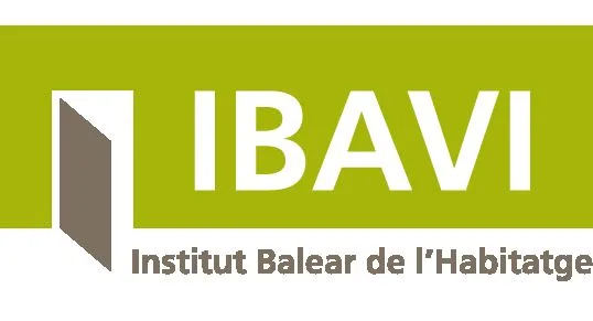 Logotipo del Instituto Balear de la Vivienda IBAVI con puerta abierta y fondo verde