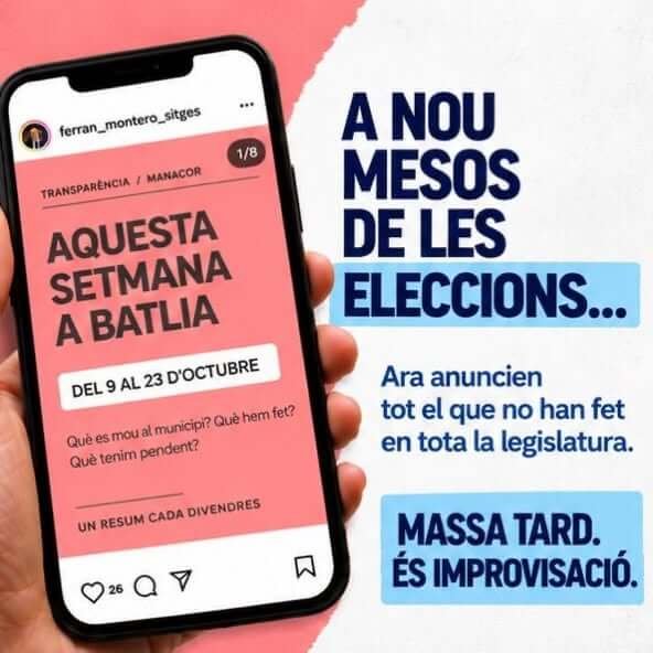 Teléfono móvil mostrando publicaciones en redes sociales del equipo de gobierno denunciadas por el PP